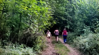 Person walking along a nature trail in the Guadalest Valley